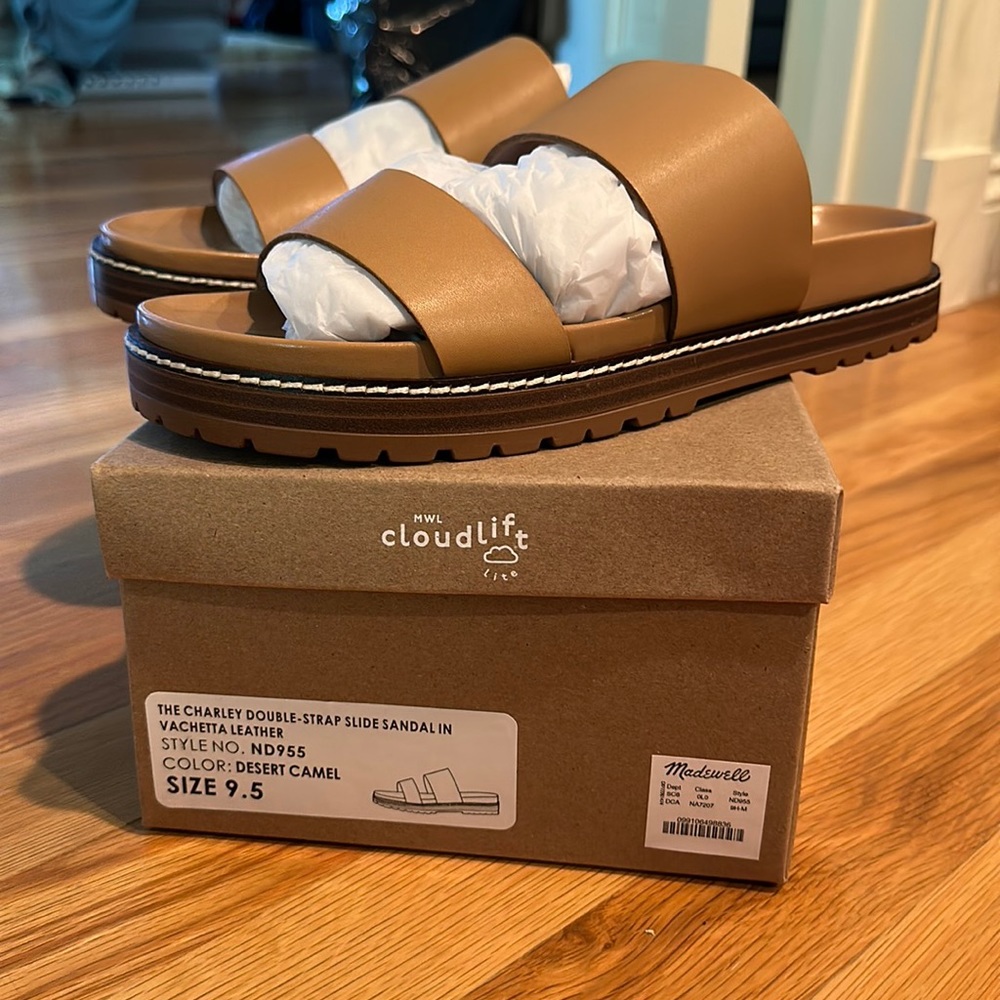 Madewell Charley Double-Strap Slide Sandal sz 9.5